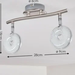 Plafonnier Donot LED Nickel mat, 2 lumières