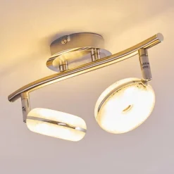 Plafonnier Donot LED Nickel mat, 2 lumières