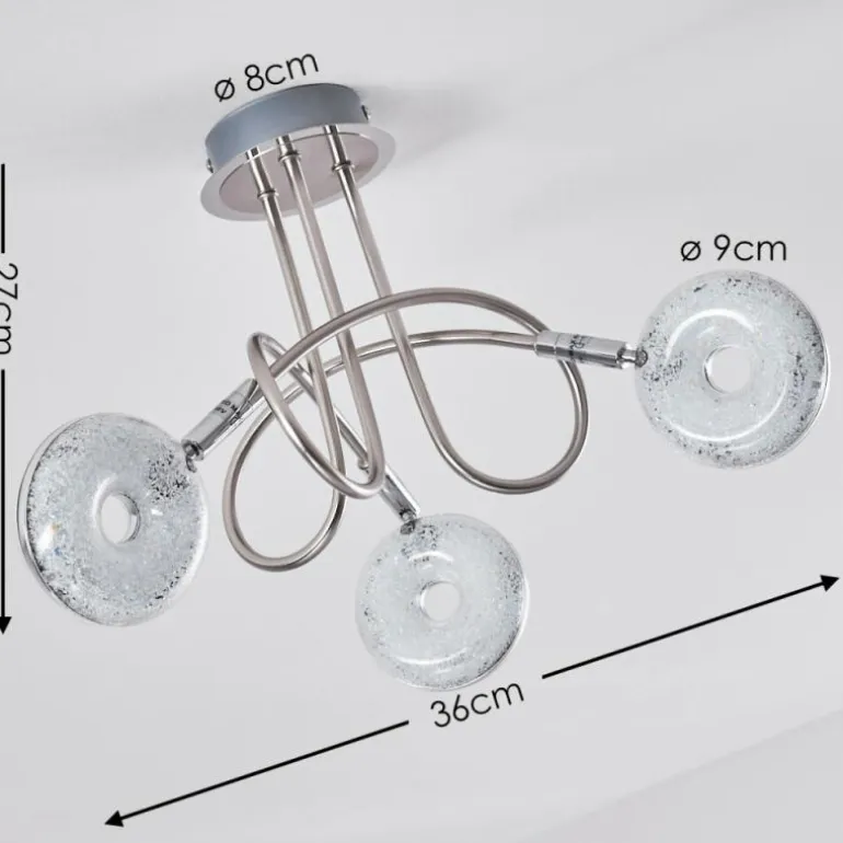Plafonnier Donot LED Nickel mat, 3 lumières