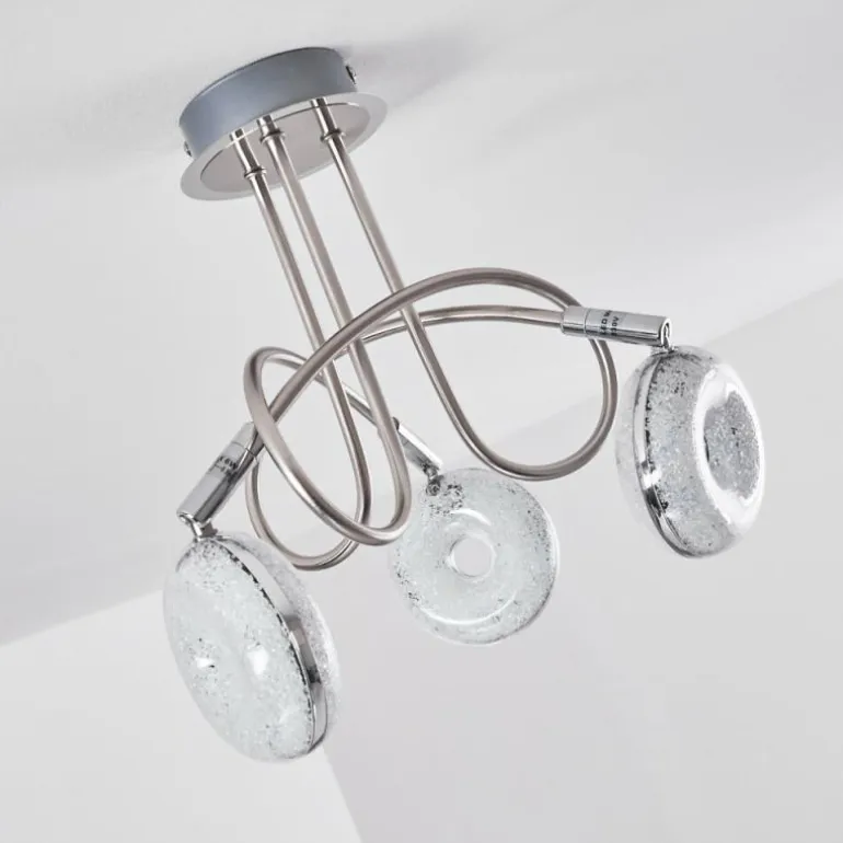 Plafonnier Donot LED Nickel mat, 3 lumières