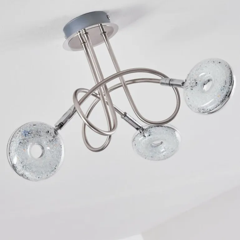 Plafonnier Donot LED Nickel mat, 3 lumières