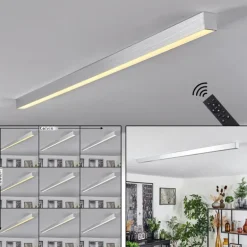 Plafonnier Dubuisson LED Aluminium, 1 lumière, Télécommandes