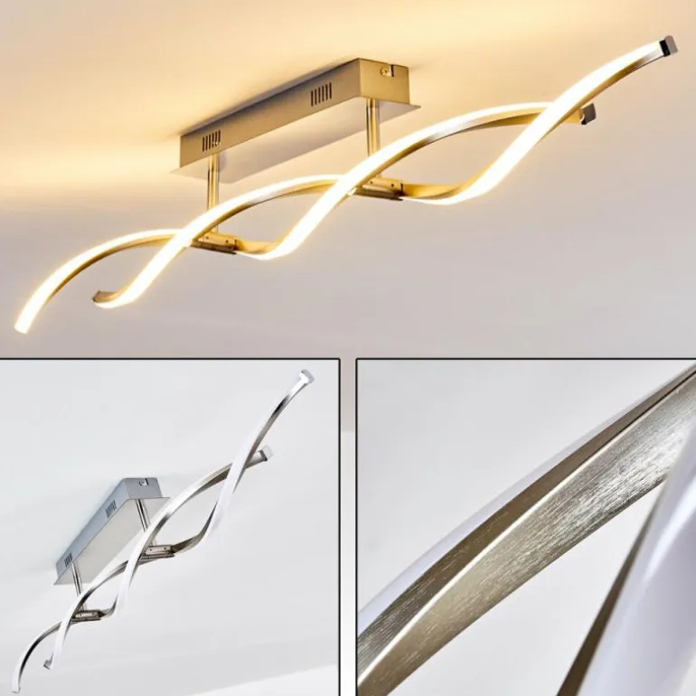 Plafonnier Dundas LED Acier inoxydable, 2 lumières