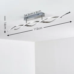 Plafonnier Dundas LED Acier inoxydable, 2 lumières