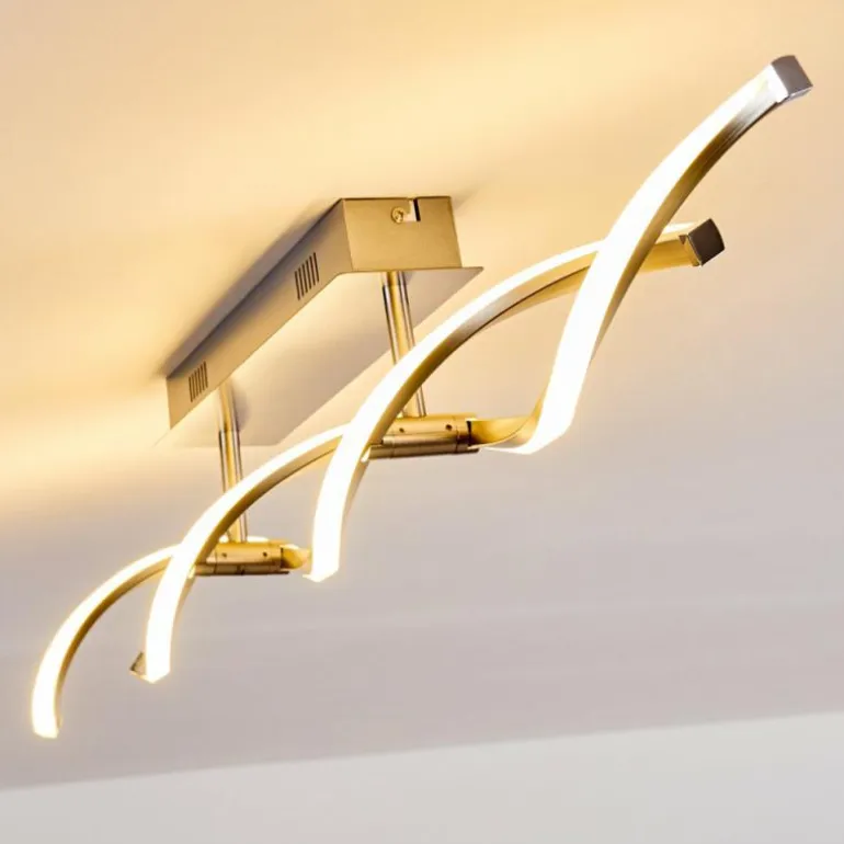 Plafonnier Dundas LED Acier inoxydable, 2 lumières