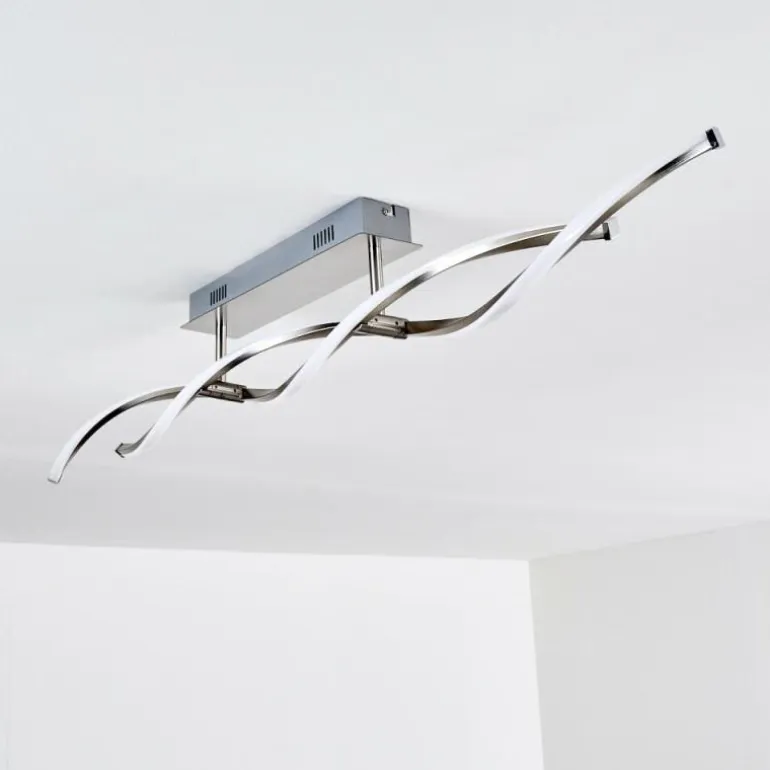 Plafonnier Dundas LED Acier inoxydable, 2 lumières