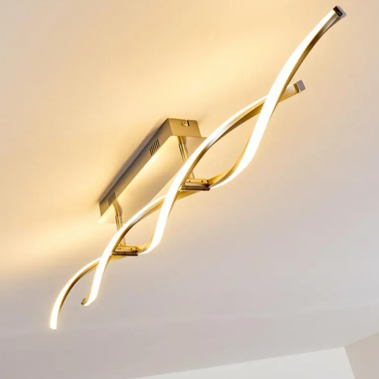 Plafonnier Dundas LED Acier inoxydable, 2 lumières