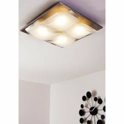 Plafonnier Eglo GUADIANO LED Nickel mat, 4 lumières