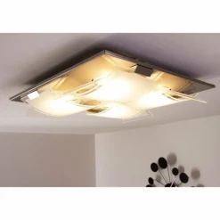 Plafonnier Eglo GUADIANO LED Nickel mat, 4 lumières