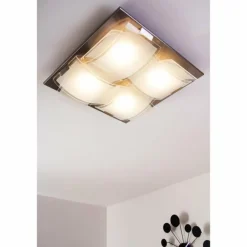 Plafonnier Eglo GUADIANO LED Nickel mat, 4 lumières