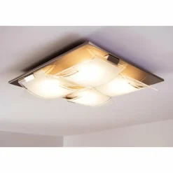 Plafonnier Eglo GUADIANO LED Nickel mat, 4 lumières