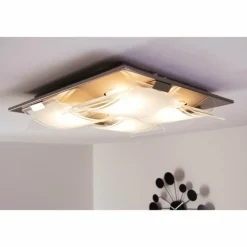 Plafonnier Eglo GUADIANO LED Nickel mat, 4 lumières
