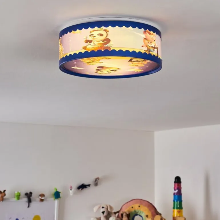 Plafonnier Erie Bleu, Multicolore, 2 lumières