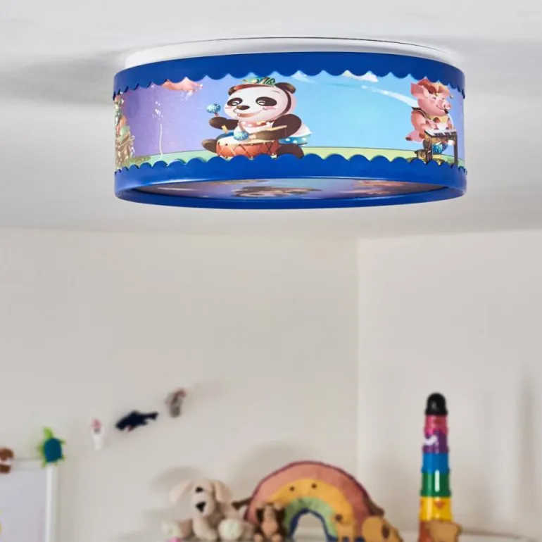 Plafonnier Erie Bleu, Multicolore, 2 lumières