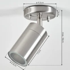 plafonnier extérieur Bessiebelle Acier inoxydable, Blanc, 1 lumière