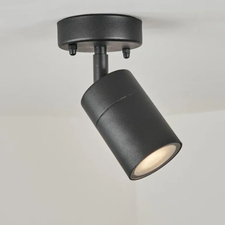 plafonnier extérieur Corneda Noir, 1 lumière