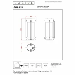 plafonnier extérieur Lucide GARLAND Noir, 1 lumière