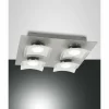 Plafonnier Fabas Luce Desus LED Nickel mat, 4 lumières