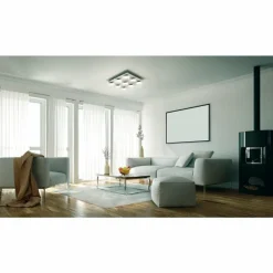 Plafonnier Fabas Luce Desus LED Nickel mat, 9 lumières