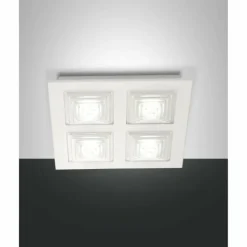 Plafonnier Fabas Luce Formia LED Blanc, 4 lumières