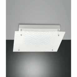 Plafonnier Fabas Luce Plisset LED Blanc, 1 lumière