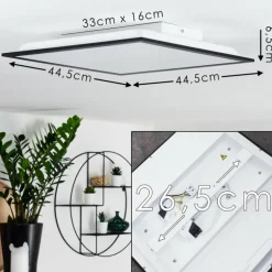 Plafonnier Farc LED Noir, Blanc, 1 lumière, Télécommandes