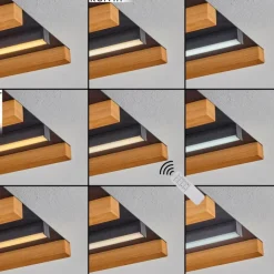 Plafonnier Favorina LED Écru, Noir, 1 lumière, Télécommandes