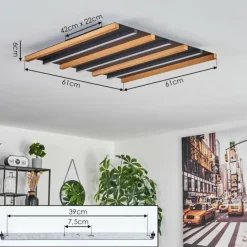 Plafonnier Favorina LED Écru, Noir, 1 lumière