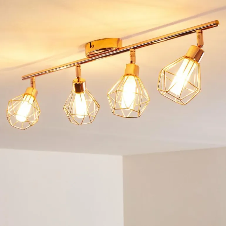 Plafonnier Ferrand LED Cuivre, 4 lumières