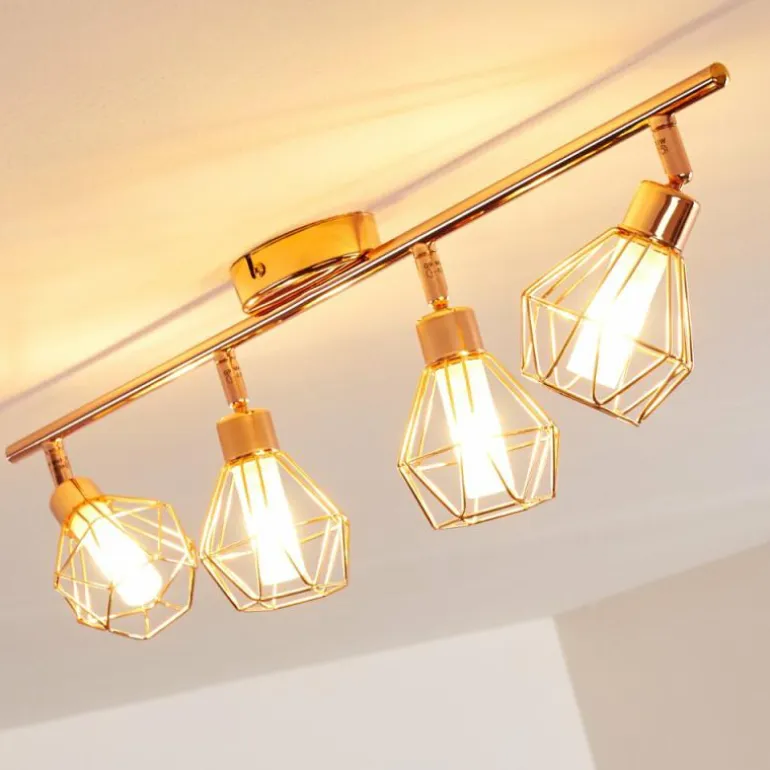 Plafonnier Ferrand LED Cuivre, 4 lumières