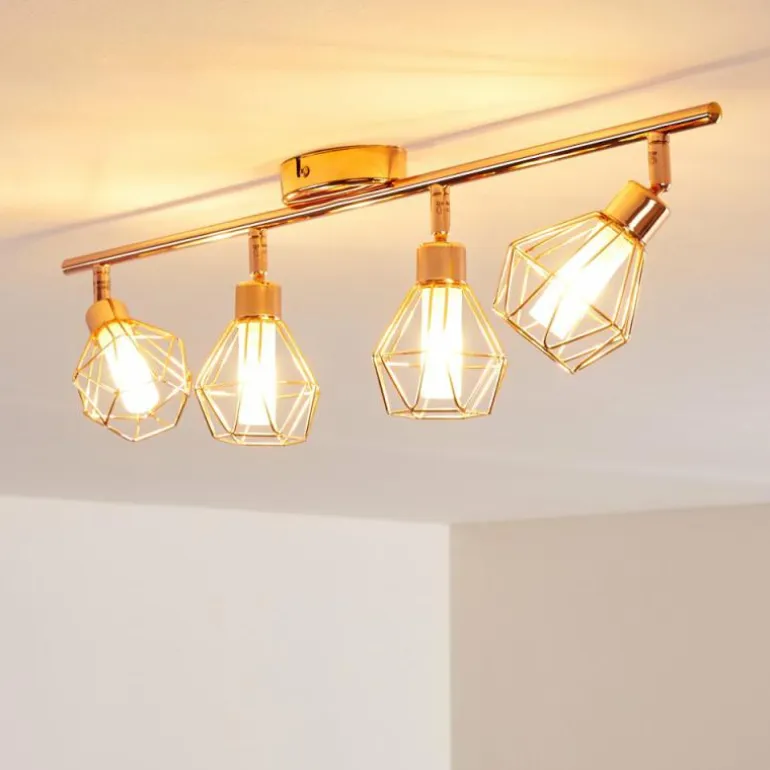 Plafonnier Ferrand LED Cuivre, 4 lumières