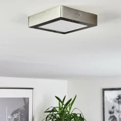 Plafonnier Finsrud LED Nickel mat, 1 lumière