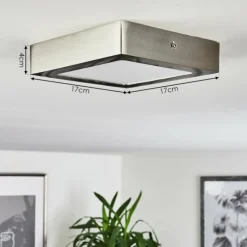 Plafonnier Finsrud LED Nickel mat, 1 lumière
