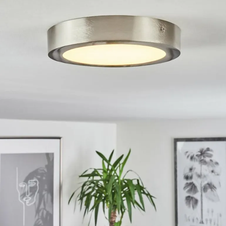 Plafonnier Finsrud LED Nickel mat, 1 lumière