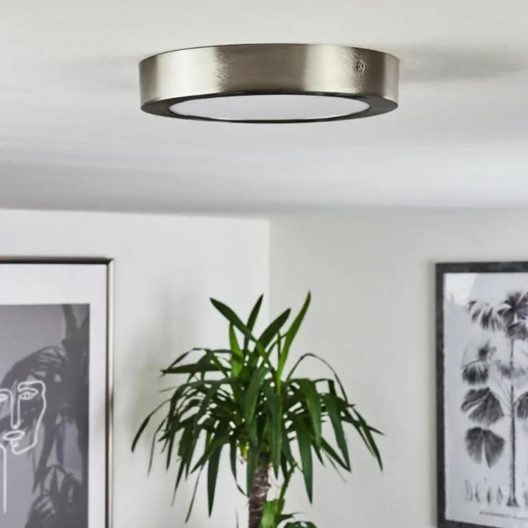 Plafonnier Finsrud LED Nickel mat, 1 lumière