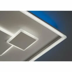Plafonnier Fischer & Honsel Trey LED Blanc, 1 lumière, Télécommandes, Changeur de couleurs