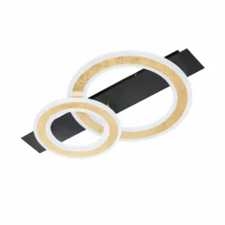 Plafonnier Fischer & Honsel Circle LED Noir, 1 lumière, Télécommandes