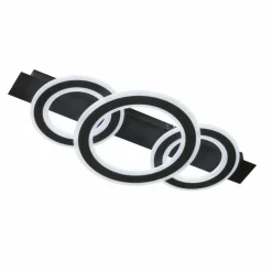 Plafonnier Fischer & Honsel Circle LED Noir, 1 lumière, Télécommandes