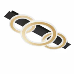 Plafonnier Fischer & Honsel Circle LED Noir, 1 lumière, Télécommandes