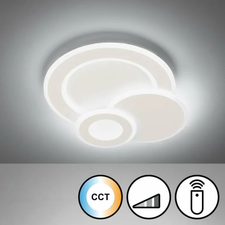 Plafonnier Fischer & Honsel Joster LED Blanc, 1 lumière, Télécommandes