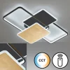Plafonnier Fischer & Honsel Quadro LED Noir, 1 lumière, Télécommandes