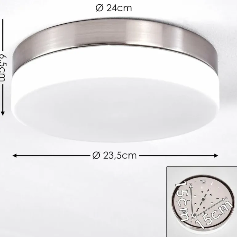 Plafonnier Fresno Nickel mat, 2 lumières