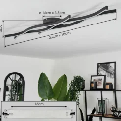 Plafonnier Fuliola LED Noir, 1 lumière