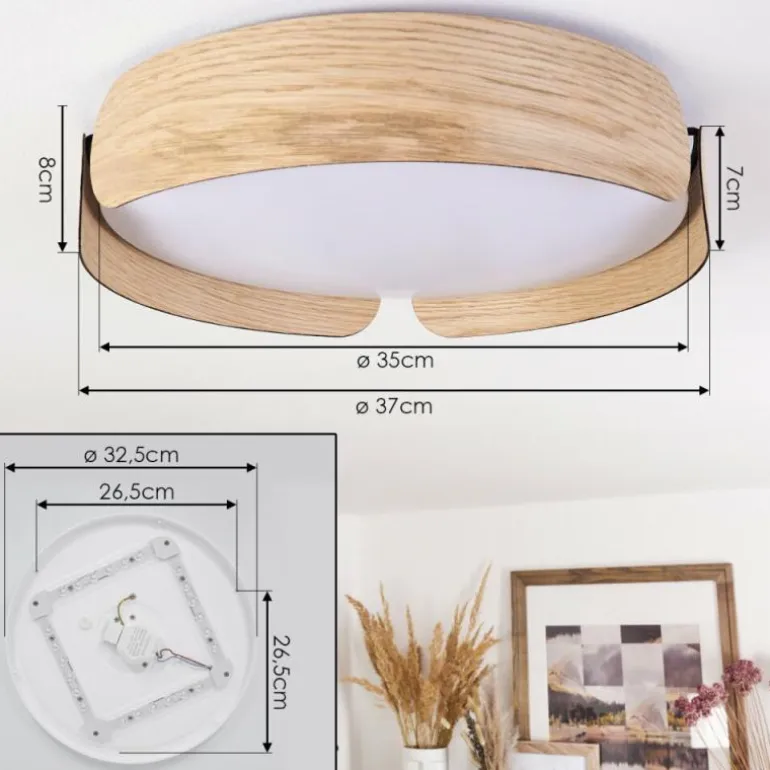 Plafonnier Fuscado LED Couleur bois, 1 lumière