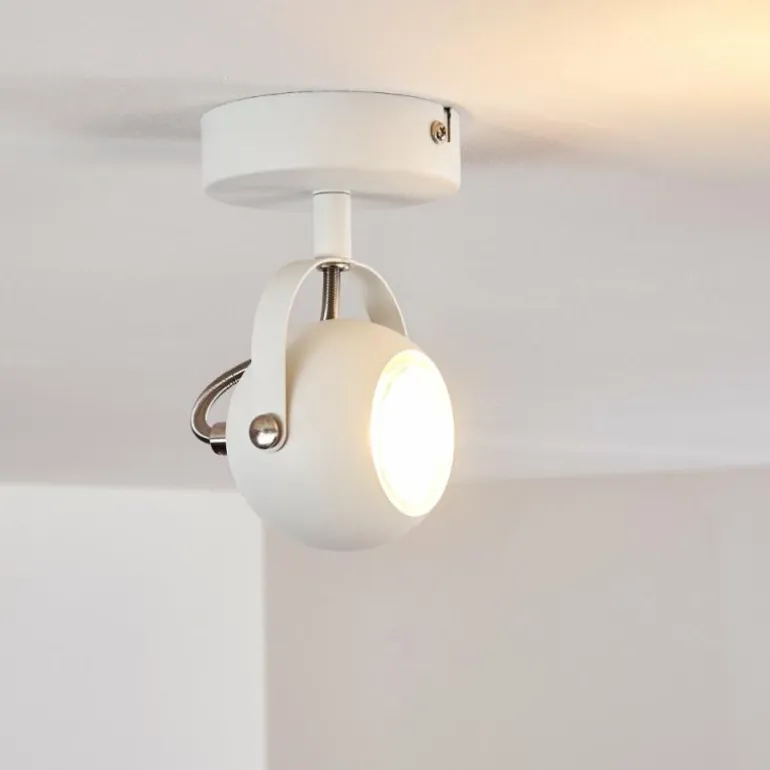 Plafonnier Gadmen Chrome, Blanc, 1 lumière