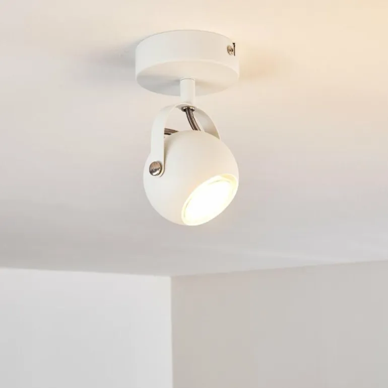 Plafonnier Gadmen Chrome, Blanc, 1 lumière