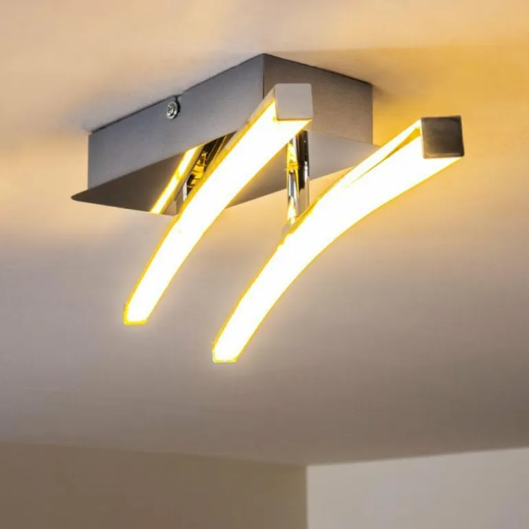 Plafonnier Georgina LED Chrome, 2 lumières