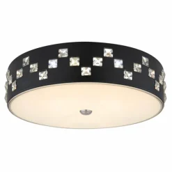 Plafonnier Globo ABELIA LED Noir, 1 lumière