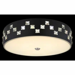 Plafonnier Globo ABELIA LED Noir, 1 lumière
