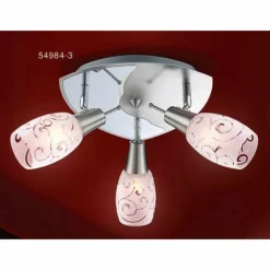 Plafonnier Globo FLORITA Chrome, Nickel mat, 3 lumières